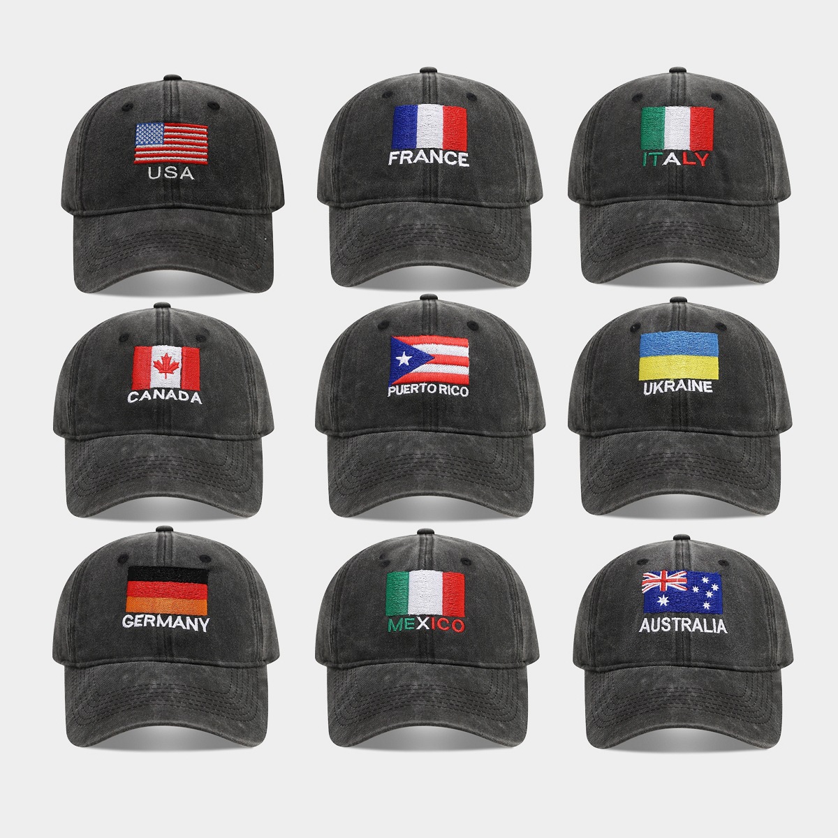 Wholesale World Cup football element fan baseball cap embroidered black baseball cap sun hat