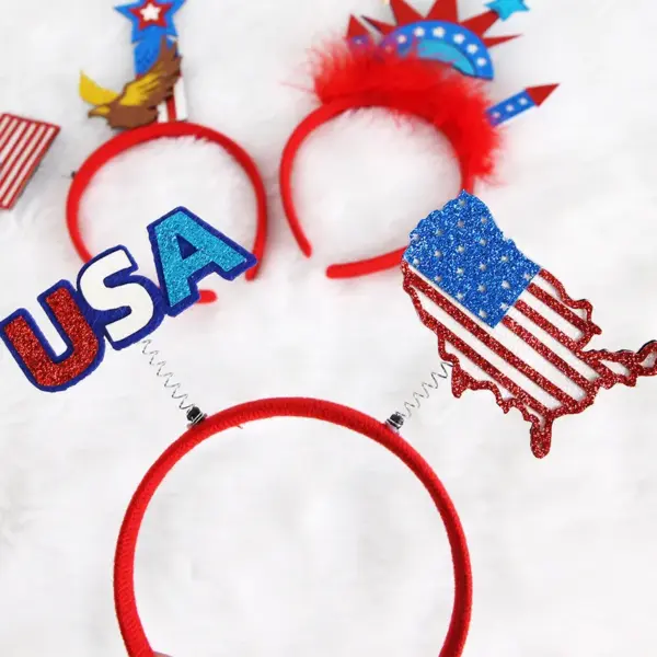 Wholesale Independence Day Party Headband Made Of Durable PET Material, Perfect For Festive Celebrations And Costume Accessories
