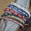 oly-d234ef1c8f728c3245ee14d0e42b6c90 Wholesale color narrow round double braided rope bracelet ethnic style exotic retro silver beaded jewelry