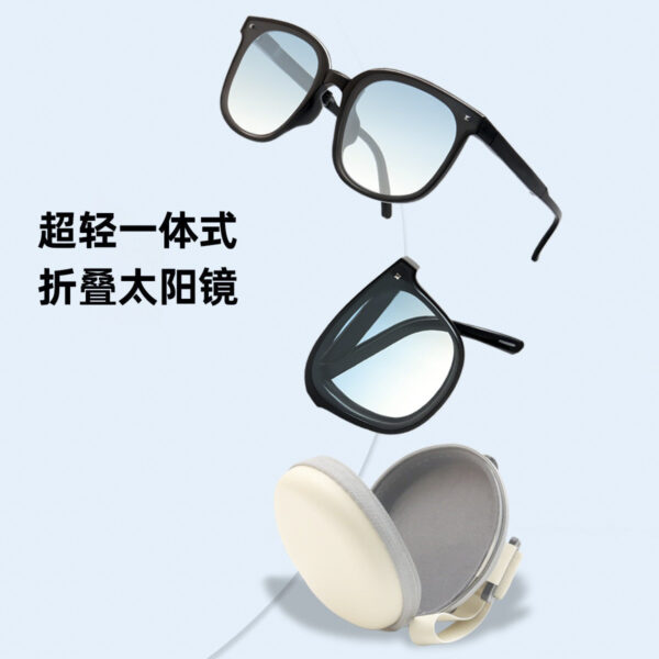 Wholesale Foldable Sunglasses Women's Anti-UV Summer Simple Fashion Lightweight Face Showing Small Sunglasses Men's Trendy