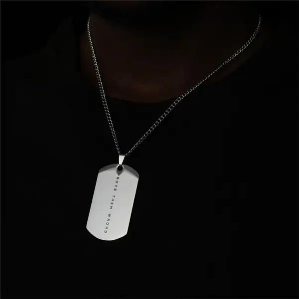 Wholesale Prove They're Wrong Military Badge Pendant Necklace Stainless Steel And Titanium Steel Polished Unisex Simple Style Geometric Pattern