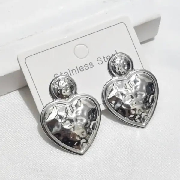 Wholesale 304 Stainless Steel Earrings Niche Simple Design Sense Stud Earrings Heart Water Plated Earrings Earrings For Shopping Banquet Fashion Show