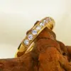 Wholesale Electroplating 18K Gold Golden Plated Round 304 Stainless Steel Elegant Rings