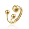 Wholesale Vacuum Plating Real Gold Plated 18K Gold Ball 304 Stainless Steel Titanium Steel Fashion Waterproof Non Tarnish Rings