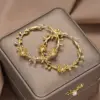 Wholesale Three-dimensional Flowers Earrings For Women In Copper With KC Golden Water Plating And 0.03µm Thickness