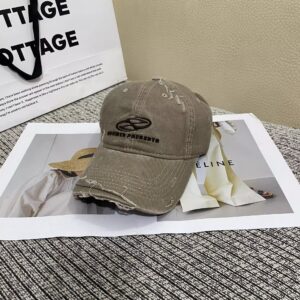 EPOW washed ripped baseball cap-khaki / Adjustable