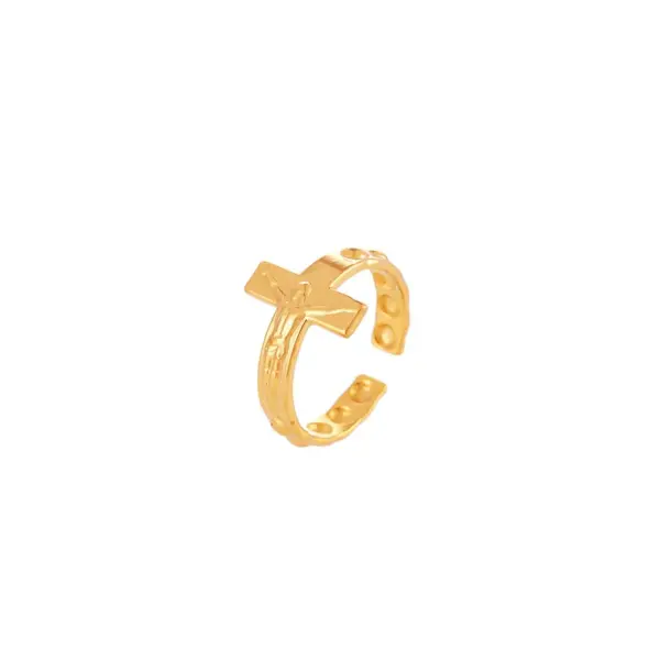 Wholesale Novelty Open Ring For Women Made Of 304 Stainless Steel In Golden Color