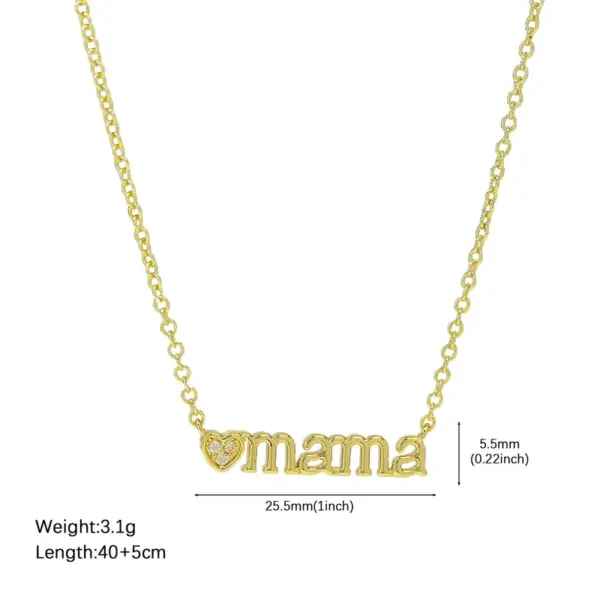 Wholesale Jewelry Simple Style Letter Copper Plating Cable Chain Pendant Necklace