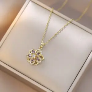 X1305 Purple Bauhinia Necklace