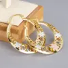 Wholesale Three-dimensional Flowers Earrings For Women In Copper With KC Golden Water Plating And 0.03µm Thickness