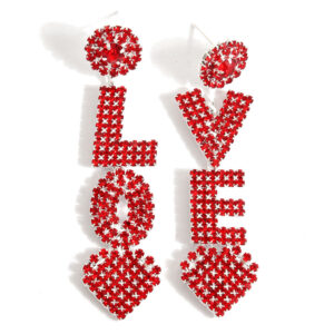 Earrings-Red Diamond silver