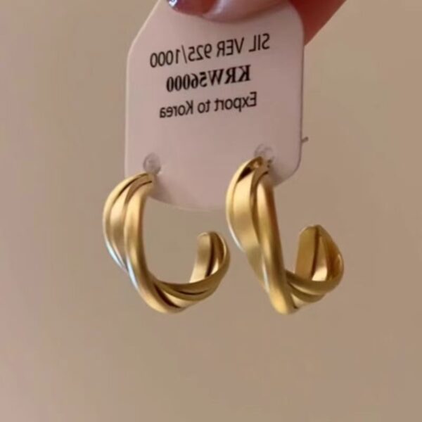 oly-d2893fee17acdc0b60c120edb27a7deb Wholesale Suitable for square face ~ retro matte golden earrings French hoop earrings circle earrings women's high-class temperament