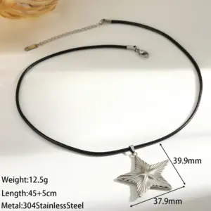 Steel Five-Pointed Star Necklace