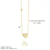 Wholesale Elegant Water Drop Zircon Pendant 304 Stainless Steel 18K Gold Plated Women's Necklace Waterproof Non-Fading Claw Setting Simple Style Cable Chain