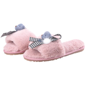 Wholesale 2023 European and American plush slippers for autumn and winter cross-border wish outerwear bear fluffy slippers non-slip home fluffy slippers