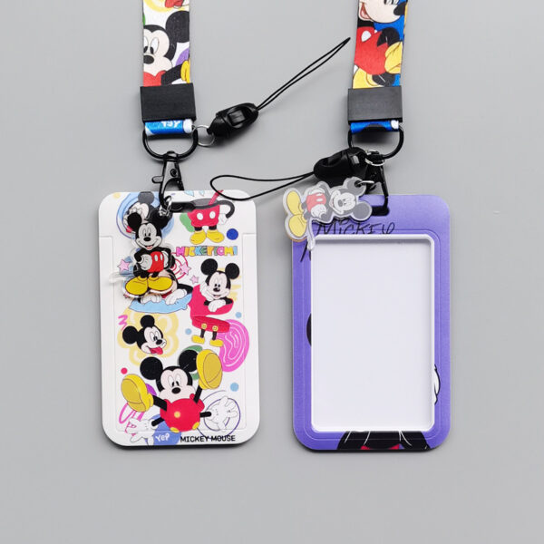 oly-d29391ba1a2b2adb932652c50b4982aa Wholesale Cartoon Animation Hard Bus Push-fit Card Sleeve Thermal Transfer Student Campus Card Polyester Lanyard Card Meal Card Mickey