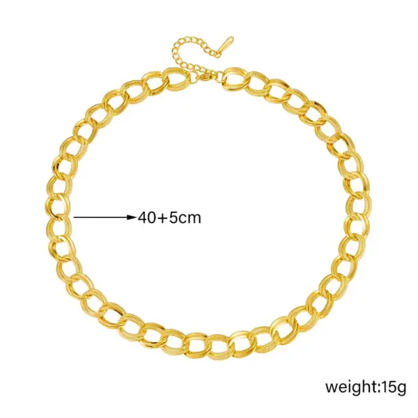 Wholesale Double Ring Chain Smooth Thread 304 Stainless Steel O-shaped Waterproof Non-fading Cable Chain Necklace For Women
