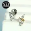 Wholesale G23 Titanium Inner Thread Flat Bottom Lip Studs Embedded Horse Eye Zirconia Ear Bone Studs Soft Tissue Piercing Jewelry