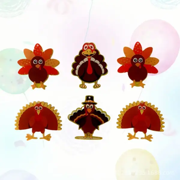 oly-d2a9df1e1037779305900eeb69e9d9ed Wholesale Thanksgiving Acrylic Turkey Pendant Earrings Necklace Keychain Single-Sided Glitter Powder Creative DIY Accessories