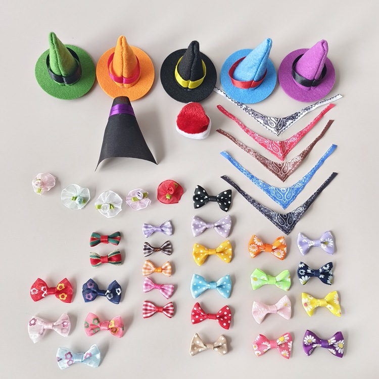 Wholesale No. 8 duck fabric accessories DIY material Wings bow magic hat saliva towel toy decorations