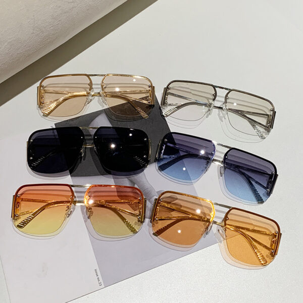 oly-d2b6a17b54249c39ccdf71f450beb6fe Wholesale Sunglasses Men's Advanced Sense Metal Half-frame Aviator Sunglasses Women's Fashion UV Protection