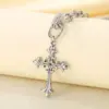 Wholesale Gothic Style Vintage Double Layered Stainless Steel Cross Bone Necklace Lobster Clasp Pendant Necklace For Women All Seasons