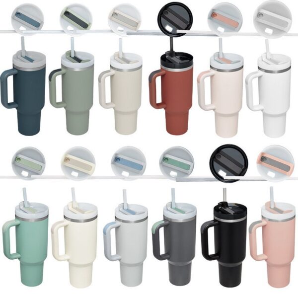 Wholesale  40oz Stainless Steel Ice Cup with Straw Portable Car Cup Large Capacity Thermal Insulation Cup