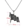 Wholesale Zhuoxuan American Flag Brooch Diamond Inlaid Geometric Stainless Steel Pendant Necklace Suitable For Men And Women