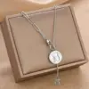 Wholesale Unisex Animal Necklace 18K Gold Plated 316 Stainless Steel PVD Coated With Acrylic Inlay And Cable Chain