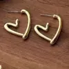 Wholesale 304 Stainless Steel Heart Shape Long-Lasting Plated Golden Plated Wedding Sexy Pastoral Earrings