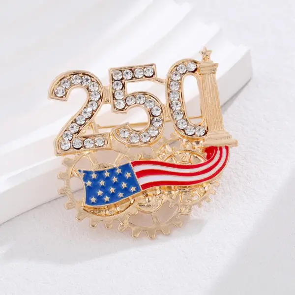 Wholesale National Flag Pin Made Of Zinc Alloy Featuring Electroplated Craftsmanship