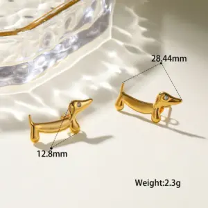 Earrings - Gold Puppy