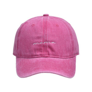 Rose Red-washed letter mama cap / Free size-(adjustable 56-60cm)