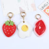 Wholesale Sexy Big Red Lip Leather Love Strawberry Keychain Pendant Bag Hanging Valentine's Day Gift