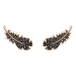 Black feather earrings