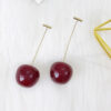 Wholesale long cherries earrings creative design cute cherry earrings earrings