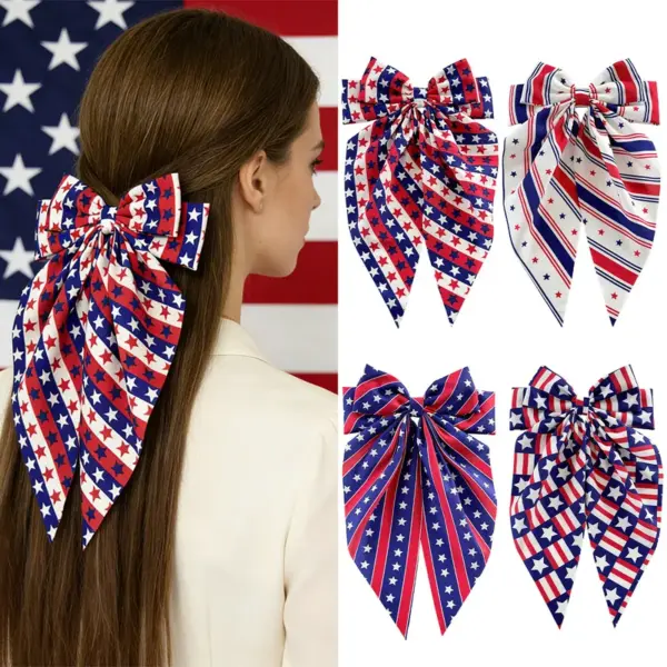 Wholesale American Flag Hairpin For Women In Red Cloth, Perfect For Independence Day Celebrations