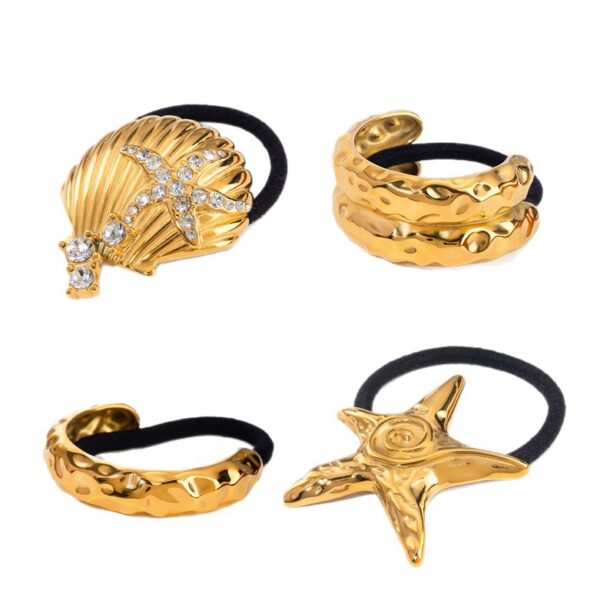 Wholesale Stainless Steel Metal Hair Ring High-grade Rubber Band Head Rope Love Bow Horsetail Hair Rope Women