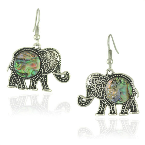 Wholesale retro style shell owl elephant color shell earrings retro special earrings wholesale in stock