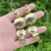 Wholesale 1 Pair/Package IG Style Modern Style C Shape Geometric Round Polishing Inlay Copper Zircon 18K Gold Plated Drop Earrings Ear Cuffs Ear Studs