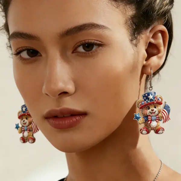 Wholesale Retro Multicolor Cartoon Character Drop Earrings For Women With 304 Stainless Steel Posts, Acrylic Print Design