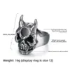 oly-d38edb5b78627d353047a5273638a816 Wholesale Men's Vintage Titanium Steel Skull Ring With Black Rubber Inlay Streetwear Accessory