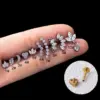 Wholesale 1 Piece Ear Cartilage Rings & Studs Fashion Crown Pure Titanium Plating Zircon