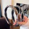 Wholesale French High-end Hair Accessories Twist Rhinestone Pearl Headband High Cranial Top Face Small Headband Non-slip Hair Clip Headwear for Women