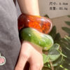 Wholesale Resin Oval Wide Edition Geometric Curved Resin Smudged Brown Bracelet Style Bracelet for Women