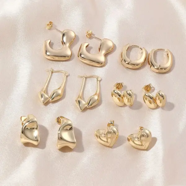 Wholesale 1 Pair Ig Style Geometric Irregular Polishing Plating Copper 18k Gold Plated Earrings Ear Studs