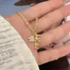 Wholesale Jewelry Elegant MOM Heart Shape Copper Zirconia 18K Gold Plated Inlaid Zircon Pendant Necklace Cable Chain Twisted Rope Chain