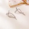Wholesale New 925 Silver Needle Bowknot Square Zircon Stud Earrings Simple Imitation Zircon Earrings