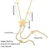 Wholesale Bohemian Style Long Tassel Necklace Stainless Steel Fashion Blade Chain Non-Fading Titanium Jewelry Accessories 18K Gold Plated Y-Shaped