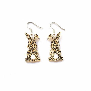 X87 leopard print rabbit earrings